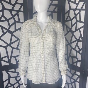 Women's Cream Button-Up Blouse